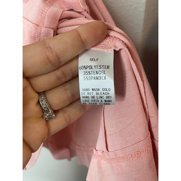 Easel Pink Flowy Tunic Top Women’s Small Boho Swing V-Neck - Picture 6 of 6